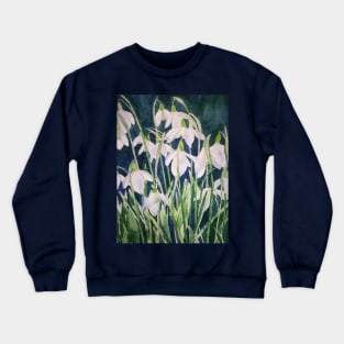 Snowdrops watercolour painting Crewneck Sweatshirt